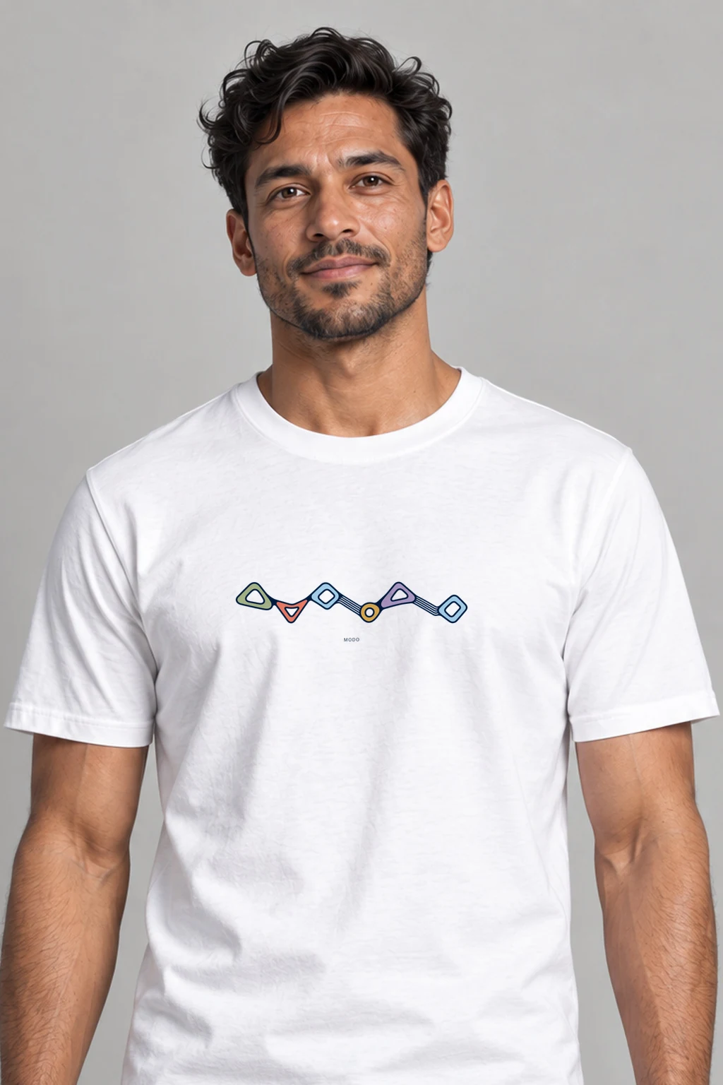 Linked Rhythm — Zigzag V2 — Review Trial — Premium Cotton T-Shirt in White