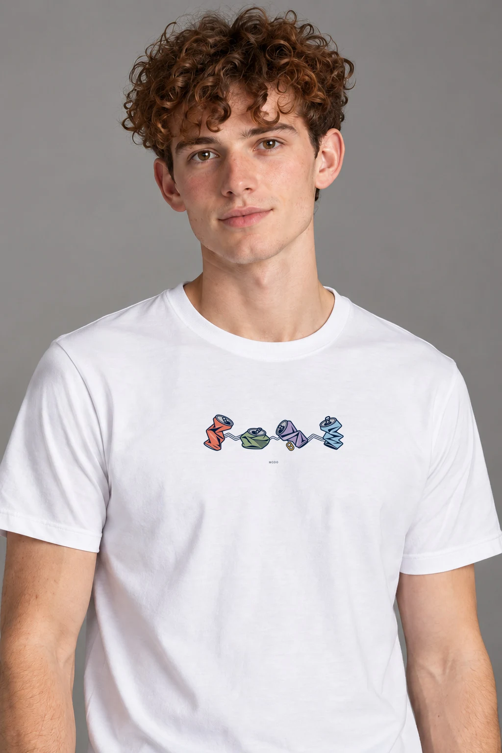 Crushed Cadence — Premium Cotton T-Shirt in White