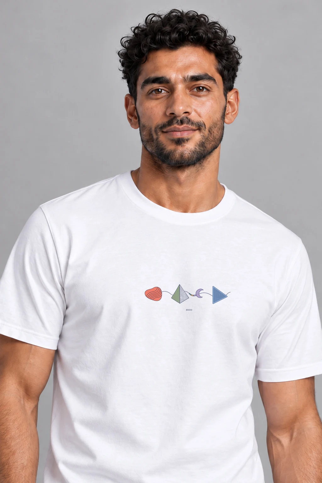 Triangular Current — Organic Cotton in White