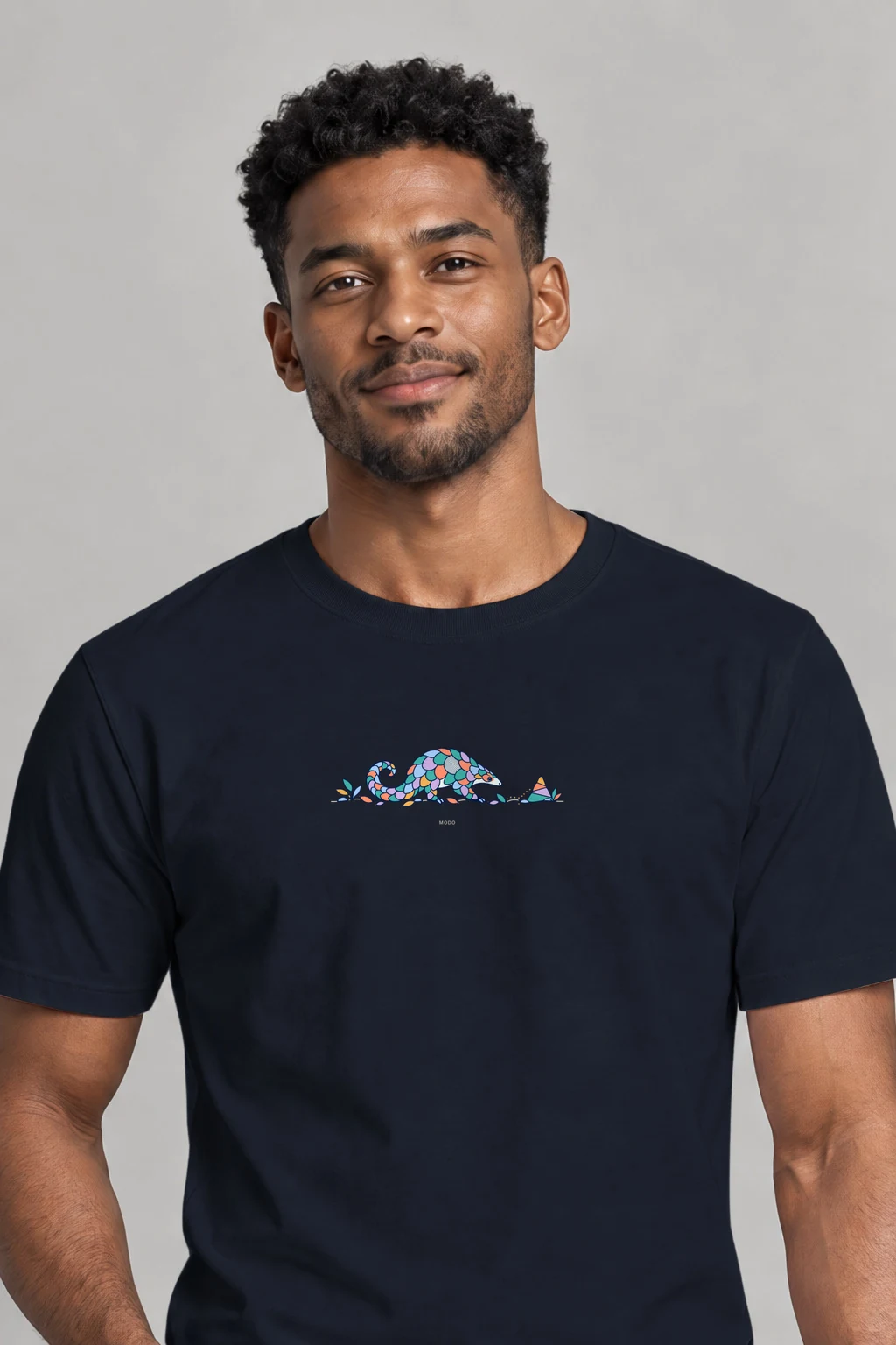 Pangolin Trail — Premium Cotton in Navy