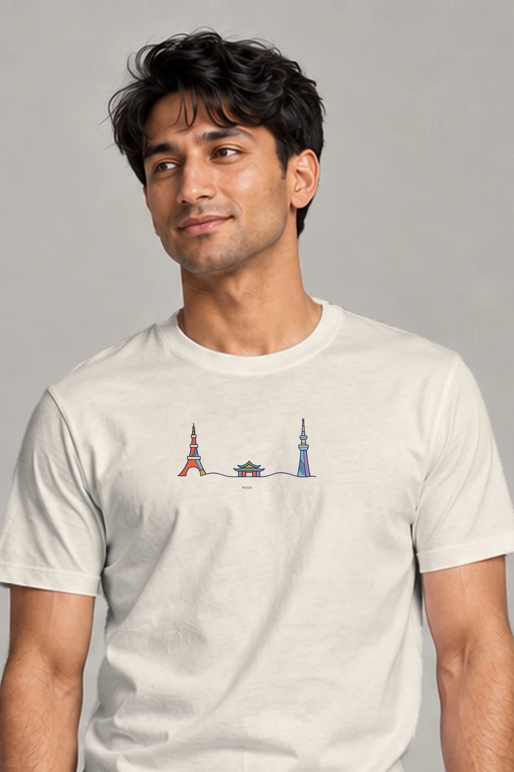 Tokyo - Urban Pulse — Premium Cotton T-Shirt in Bone