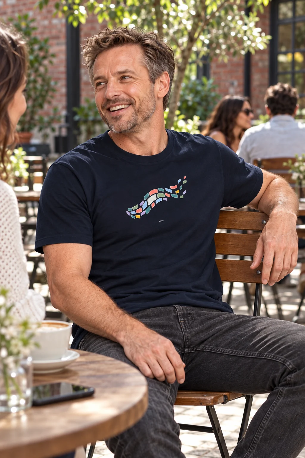 Mosaic Drift — Premium Cotton in Navy
