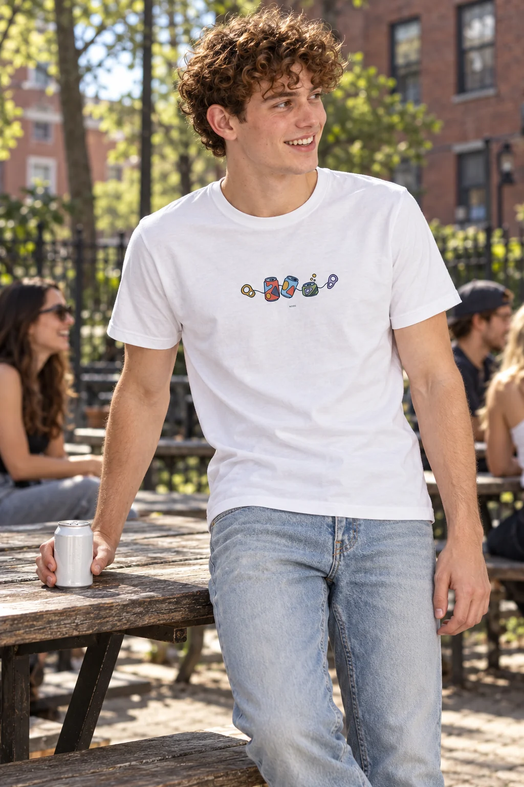 Pop Rhythm — Premium Cotton T-Shirt in White