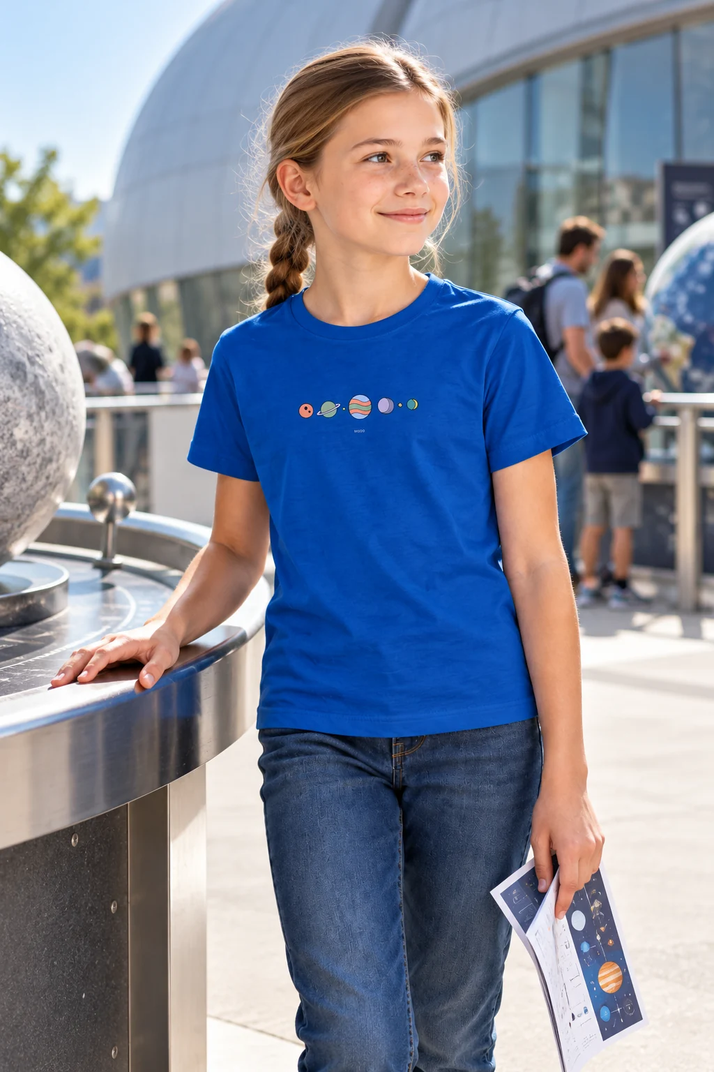 Planet Parade — Kids Cotton T-Shirt in True Royal
